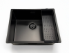 Pure.Sink Prestige sink 50x40 cm PVD Gun Metal 10mm radius under, flush and top mount PPG5040-61