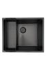 Pure.Sink Prestige sink 50x40 cm PVD Gun Metal 10mm radius under, flush and top mount PPG5040-61