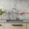 Pure.Sink Elite Steel Crystal-S kitchen faucet stainless steel with pull-out spout PS8050-02