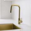 Pure.Sink Elite Steel Crystal-S kitchen faucet PVD brushed gold with pull-out spout PS8050-60