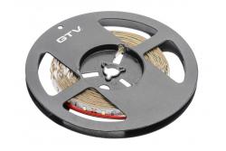 Flash Strip 2835, 300 LED koud wit, 30W, zonder gel 8mm, Rol 5m, 12V met 2m en mini amp mannetje.