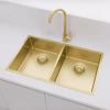 Pure.Sink Prestige Double Gold sink 70x40 cm 10mm radius undermount, flush mount and top mount PPG343440-60