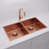 Pure.Sink Prestige Double Copper Sink 82x40 cm 10mm radius undermount, flush mount and top mount PPG404040-62