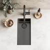 Pure.Sink Exclusivo Gun metal small sink 18x40 cm 10mm radius undermount, flush mount and top mount PEX1840-61