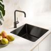 Pure.Sink Exclusivo Gun metal sink 40x40 cm 10mm radius undermount, flush mount and top mount PEX4040-61