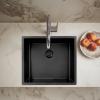 Pure.Sink Exclusivo Gun metal sink 45x40 cm 10mm radius undermount, flush mount and top mount PEX4540-61