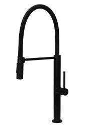 Pure.Sink Luxion Matt black professional kitchen faucet with flexible spout and 2 spray modes PLXFLEX-10
