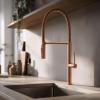 Pure.Sink Luxion Profi copper kitchen faucet with flexible spout and 2 spray modes PLXFLEX-62