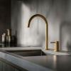 Pure.Sink Luxion 2-hole gold kitchen faucet with round spout PLX2HR-60