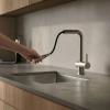 Pure.Sink Elite Steel Pulse-S kitchen faucet stainless steel with extendable spout and spray mode PS8500-02