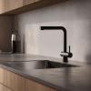 Pure.Sink Elite Steel Pulse-S Kitchen Faucet Matte Black with pull-out spout and spray mode PS8500-10