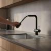 Pure.Sink Elite Steel Pulse-S Kitchen Faucet Matte Black with pull-out spout and spray mode PS8500-10