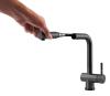 Pure.Sink Elite Steel Pulse-S kitchen faucet PVD gun metal with pull-out spout and spray mode PS8500-61