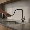 Pure.Sink Elite Steel Pulse-S kitchen faucet PVD gun metal with pull-out spout and spray mode PS8500-61