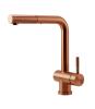 Pure.Sink Elite Steel Pulse-S kitchen faucet PVD copper with pull-out spout and spray mode PS8500-62